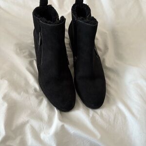 Cole Haan Black Ankle Boots with fur. Waterproof
